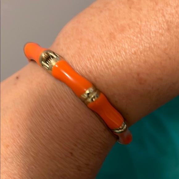 Enamel Coral Bamboo Bracelet-Clamper - Picture 3 of 3